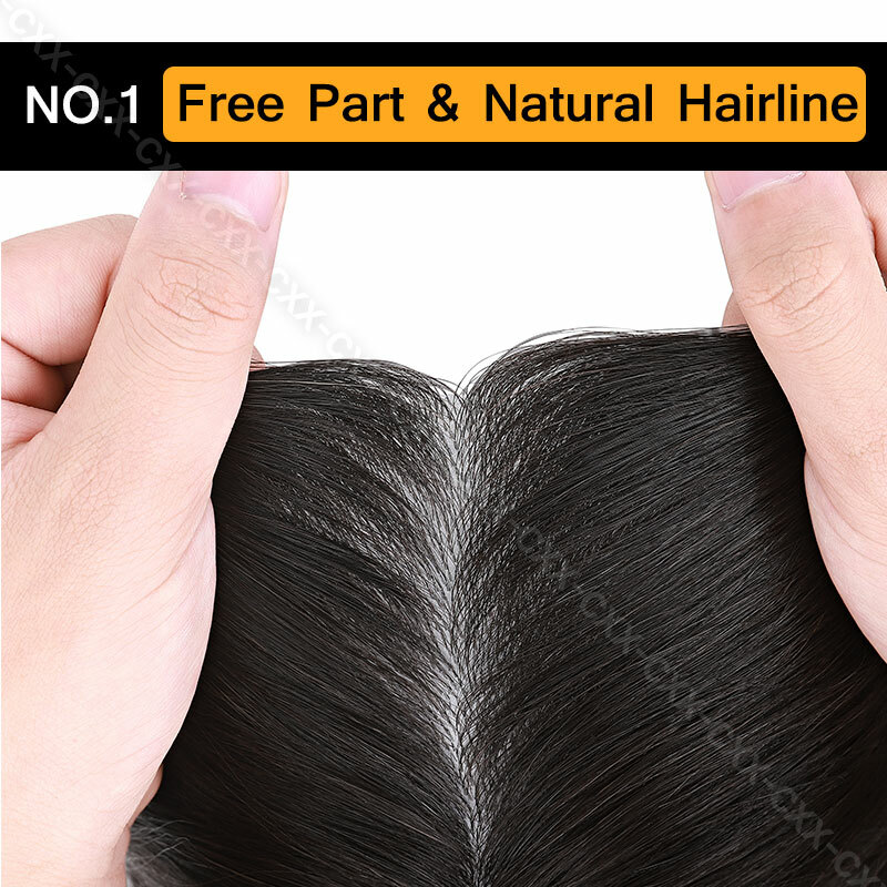 Mens Human Hair Replacement Toupee Thin Skin Frontal Hairpiece Forehead Hairline