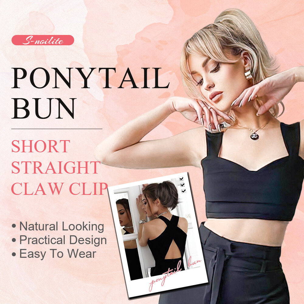 THICK Messy Bun Hair Piece Scrunchie Updo Claw Clip Hair Extensions as Human 12″