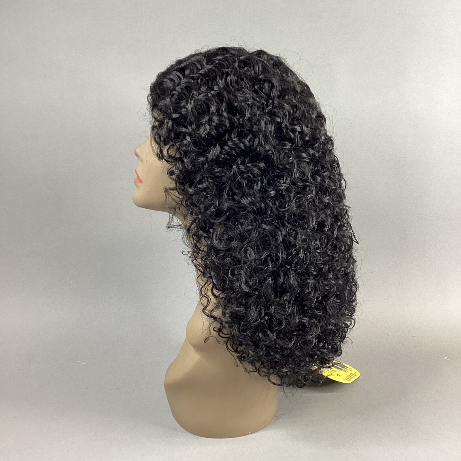 Damaris Long Curly #1B Off Black Premium Synthetic Lace Part Wig