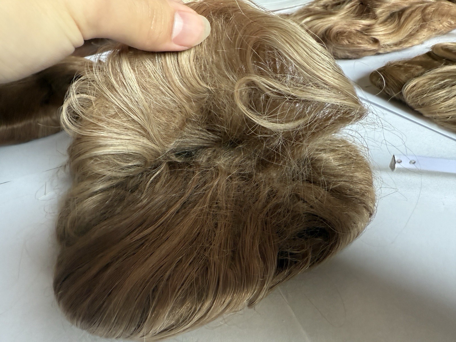 Large 100% Human Hair Wiglet Brown Hazelnut Curly Thick Indian Extension Clip