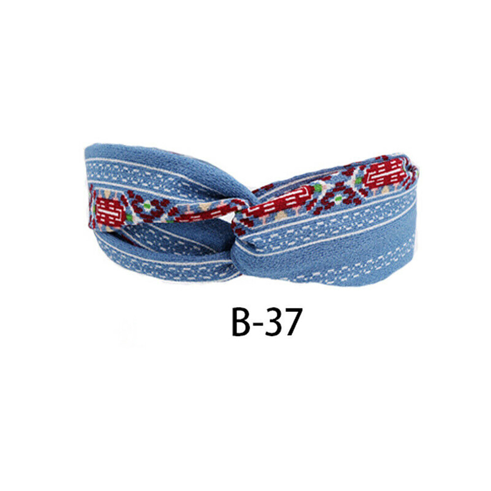 5-Pack Floral Turban Headbands for Women Elastic Twisted Hair Bands Wide Set