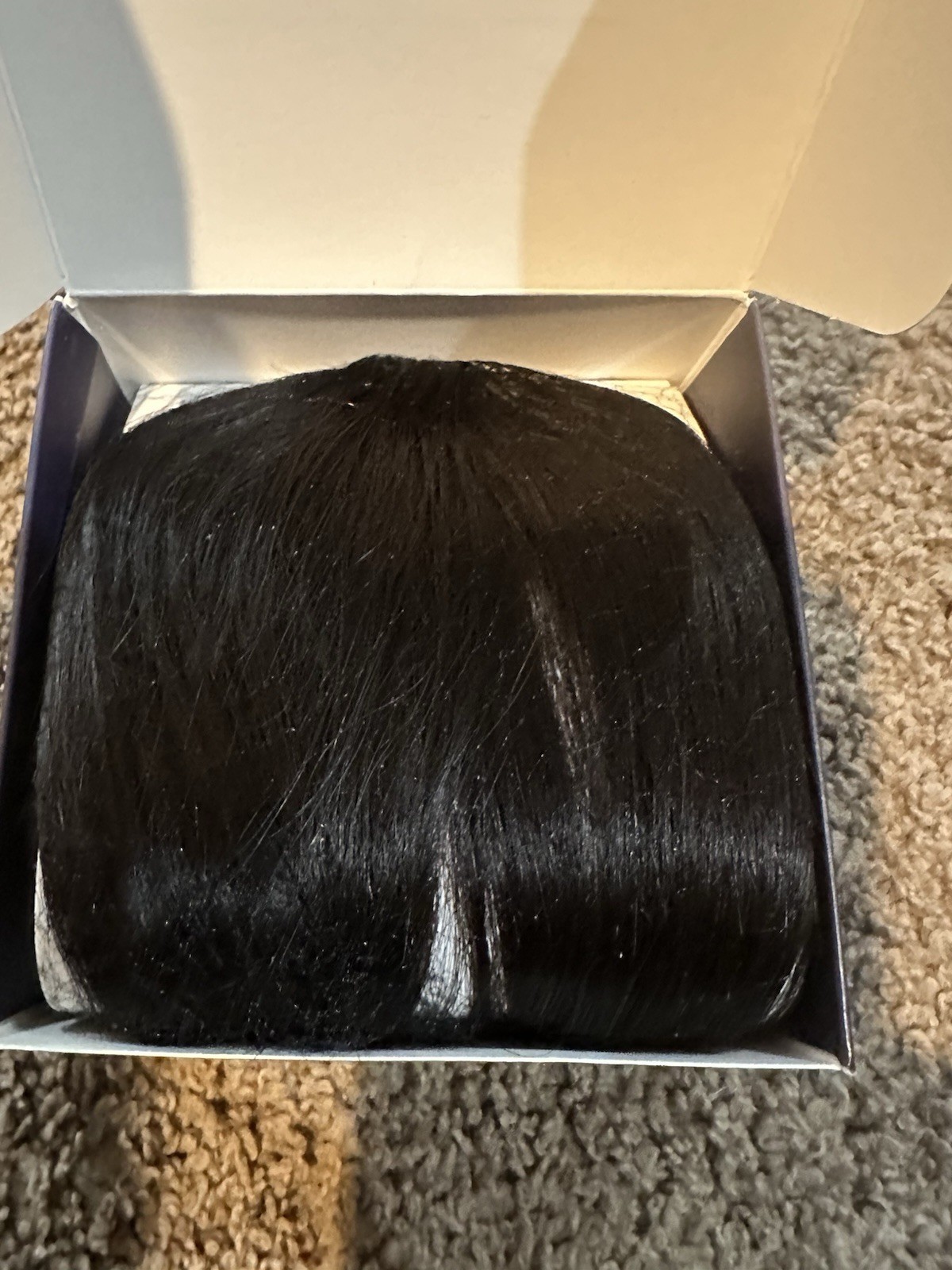 100% Human Hair Clip‑In Bangs Natural Black – New Open Box
