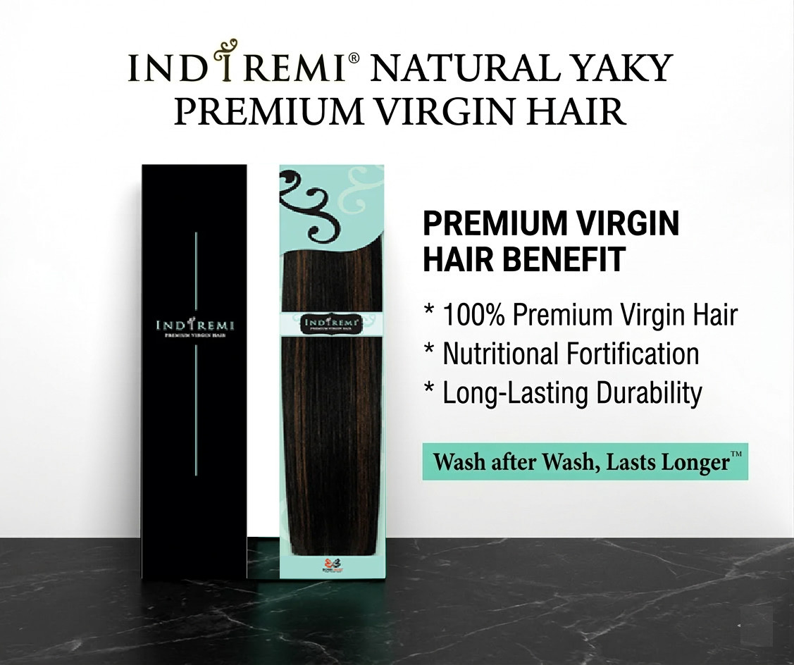 INDI REMI Premium Virgin Hair – Natural Yaky Straight Human Hair Weave