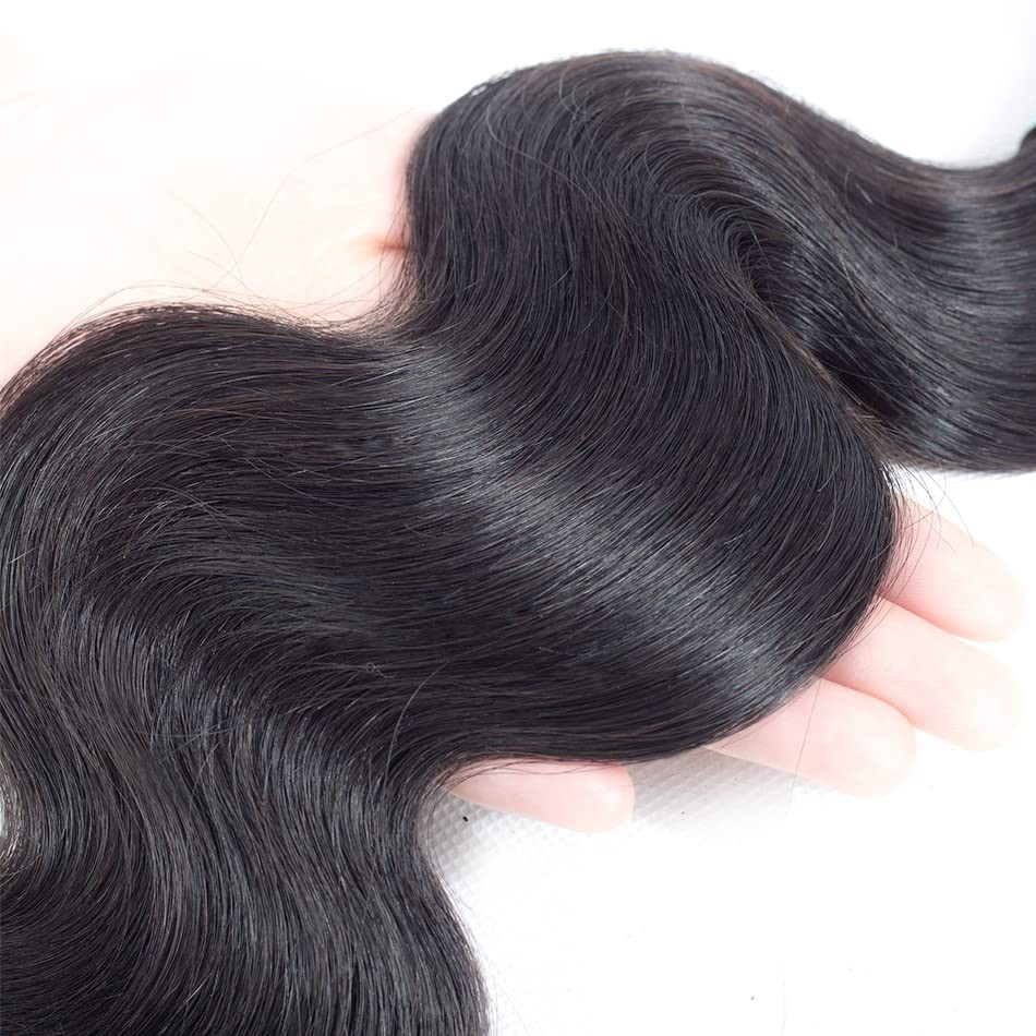 DDODLA Body Wave Hair Extensions 18 20 22 Inch 100% Brazilian Human Hair Black