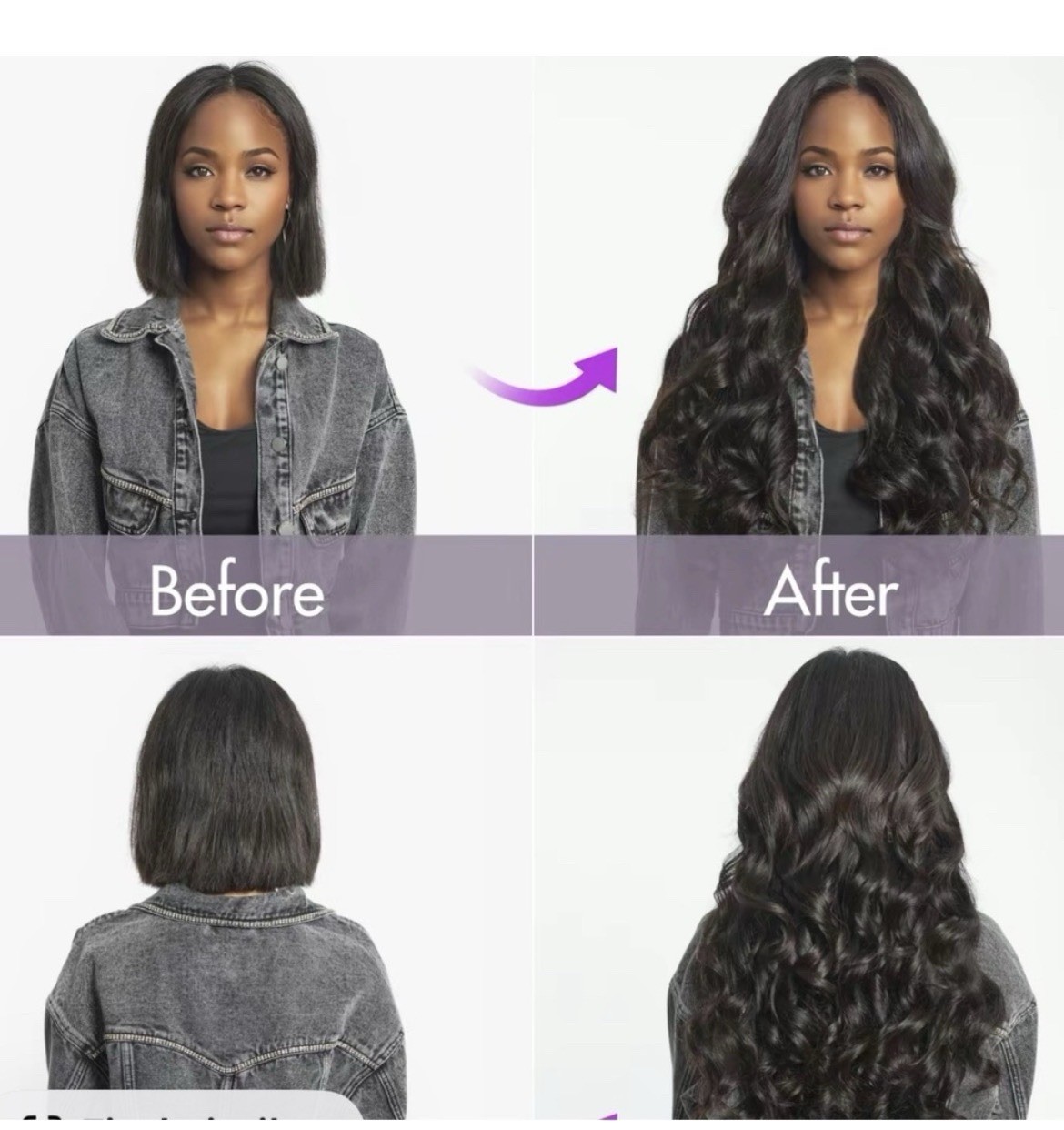 LUVME 100% Virgin Human HairInvisible Edge clip ins MessyCurly 16 inches
