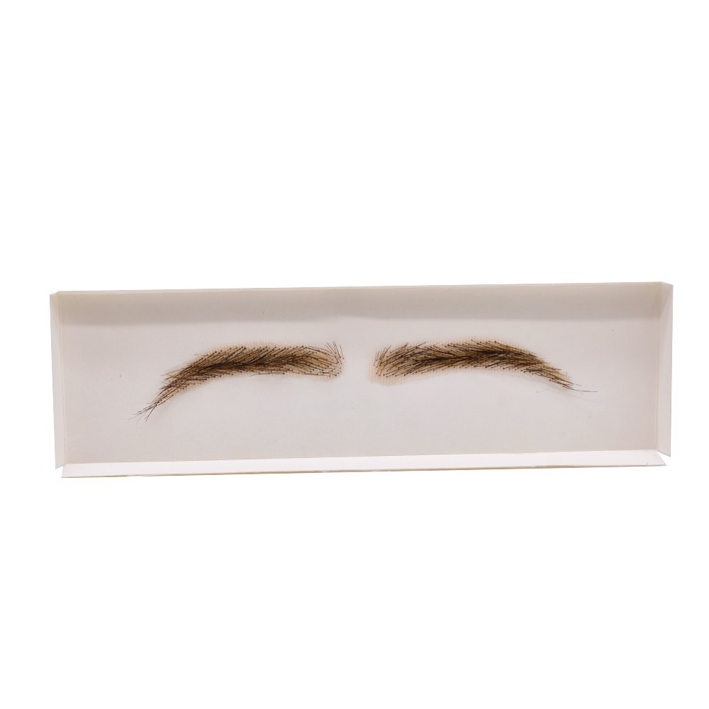 Handmade Human Hair False Eyebrows for Women Lace Base Eyebrows Natural Makeup