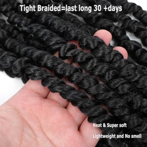 10 Inch 8 Packs Pre-twisted Passion Twist Crochet Hair 10 Inch (Pack of 8) 1B