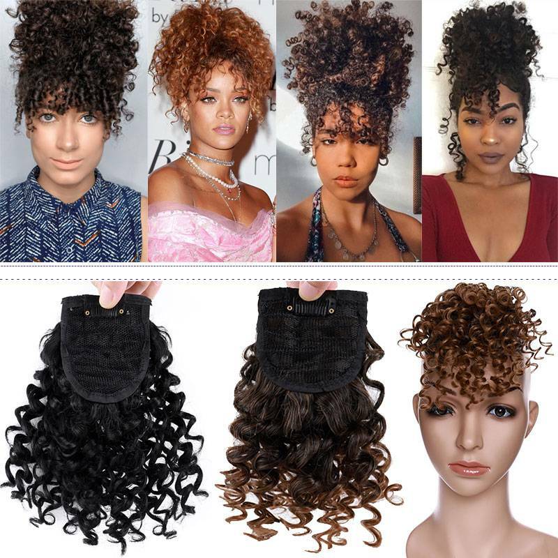 Thick Bangs Clip in Hair Extensions Front Cover Fringe Bangs As Human Hair US