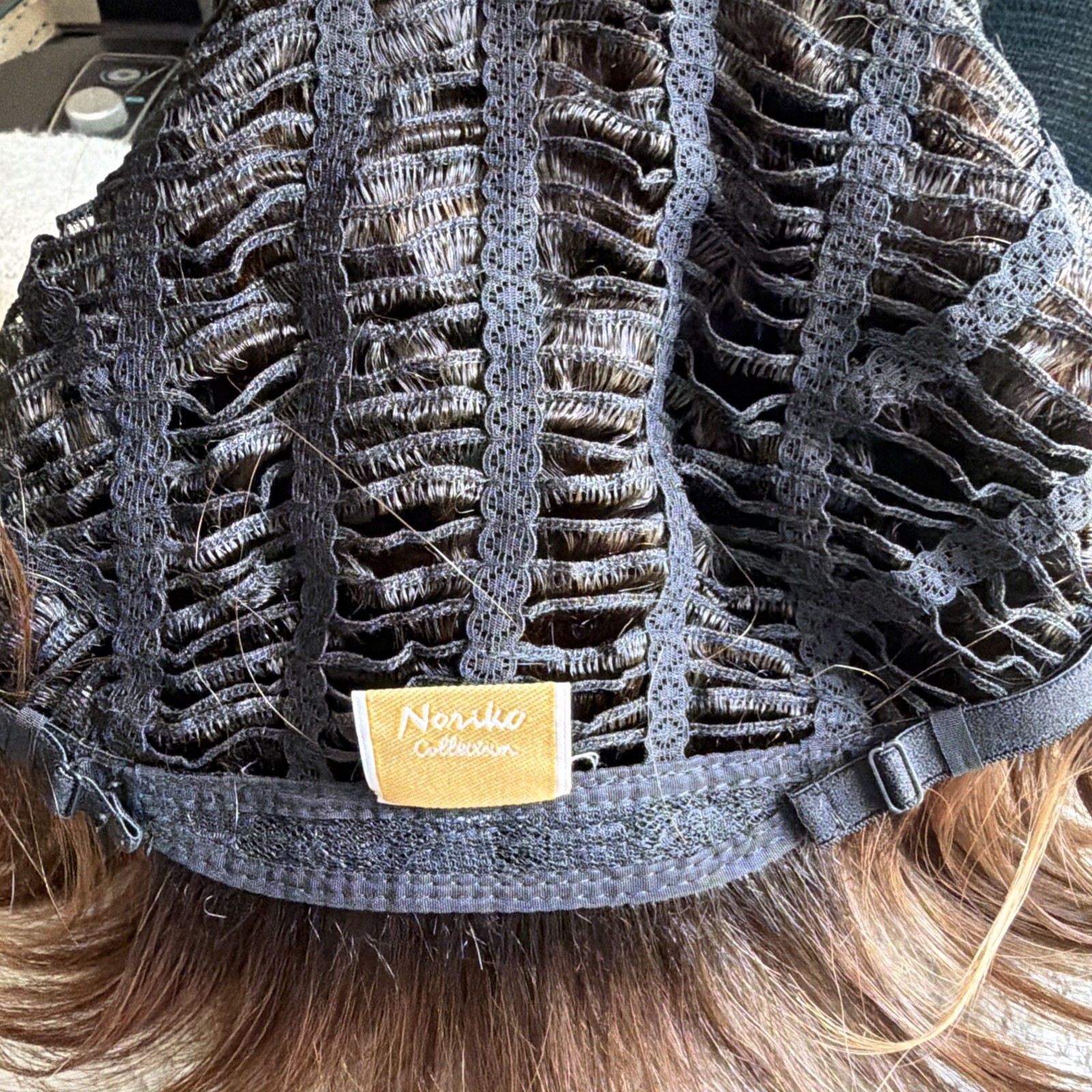 Noriko Sky Wig Large Cap Raisin Glaze W Highlights Lace Front Layered Straight