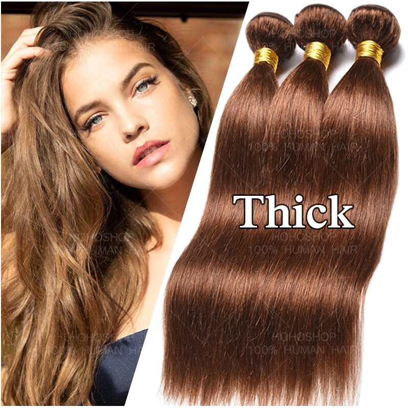 8A+ Straight 100% Virgin Human Hair Extensions Weave Weft Wavy Brown 100G/Bundle