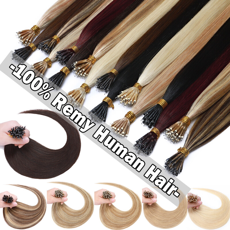 Blonde Nano Ring Remy Human Hair Extensions Pre-Bonded Fusion Keratin Thick 150S