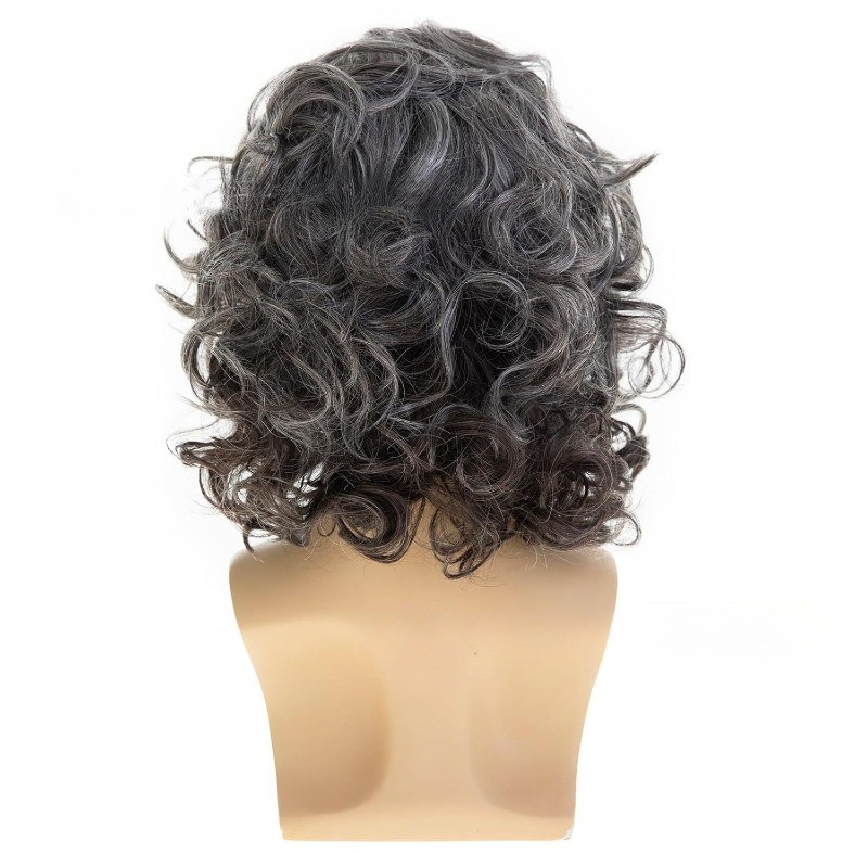 Short Men’s Male Daily Wear Hair Full Wig Dark Black Grey Men’s Wigs+Wig Cap