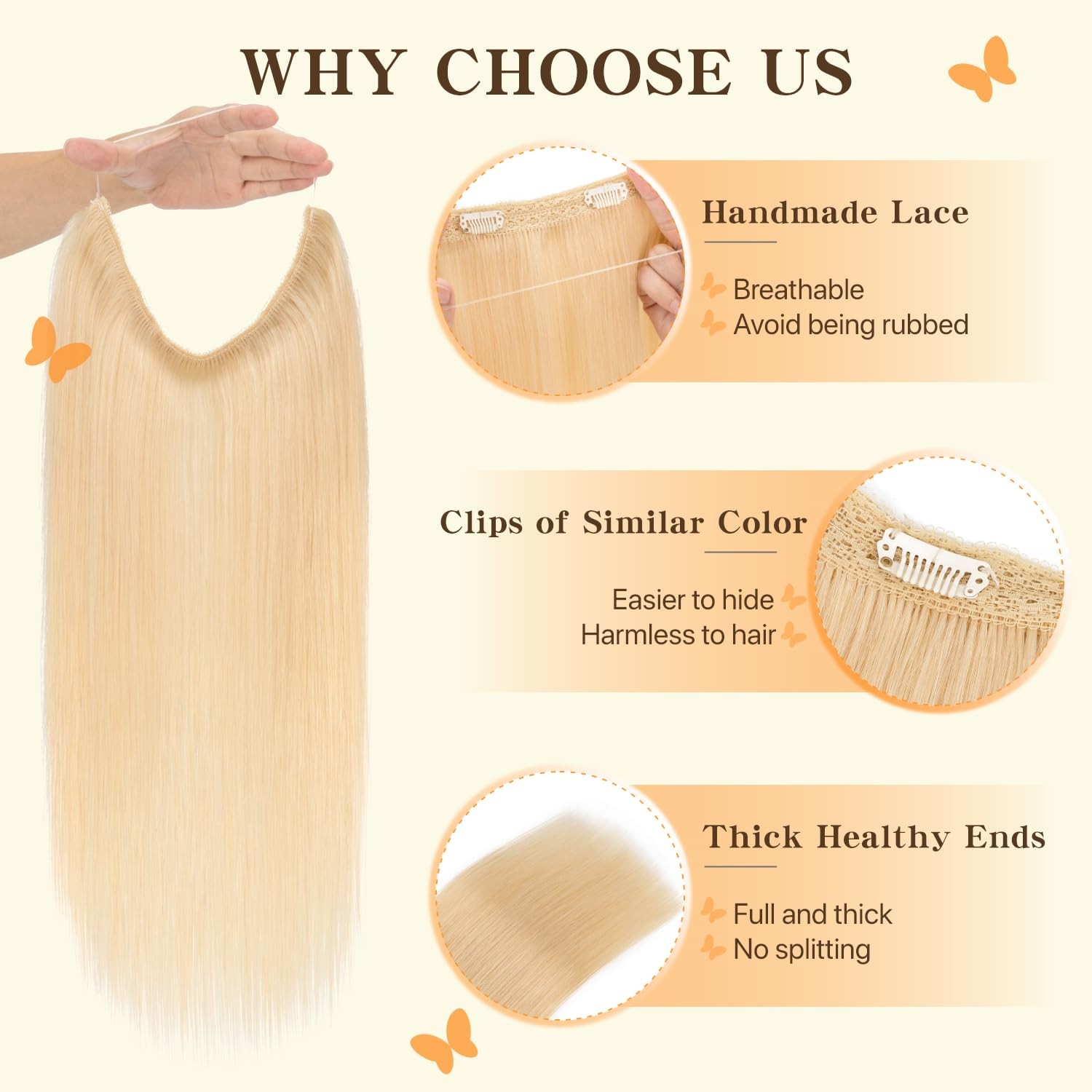 Tesshair Halo Hair Extensions Straight 100 Real Human Hairno Wire Extensions