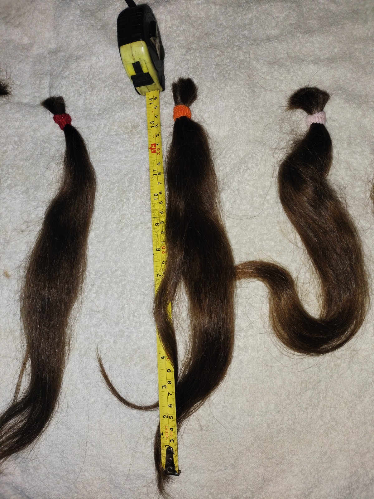 Dark Brown Human Hair Weft Extensions Straight 14 in Lot of 5