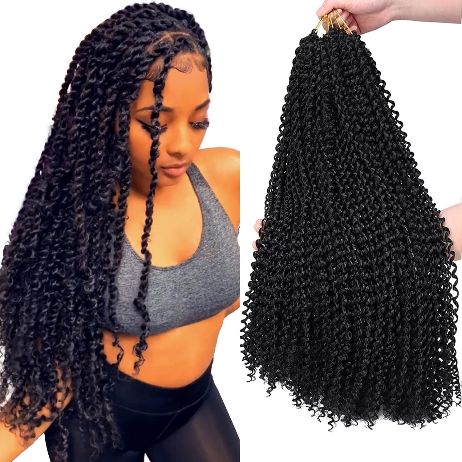 Boho Style Spring Twist Crochet Braids – 7 Packs