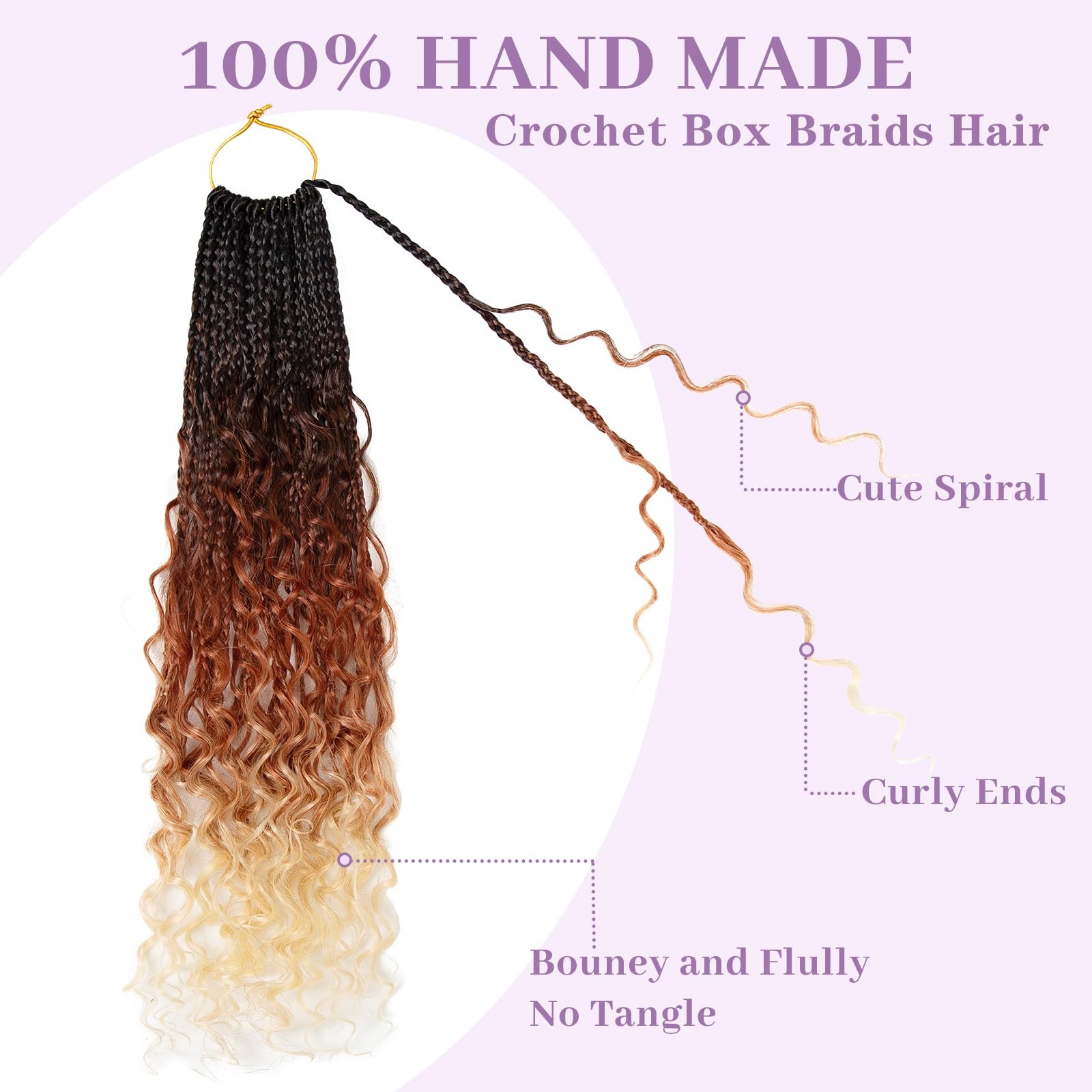 Nayoo Boho Braids Crochet Hair 18 Inch Goddess Crochet Braids Curly Ends Pre