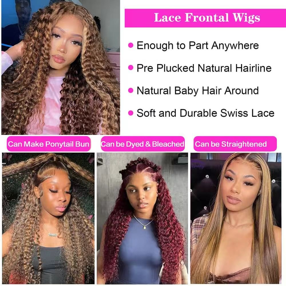 200% Density 5×5 Water Wave Honey Blonde 4/27 Transparent Lace Human Hair