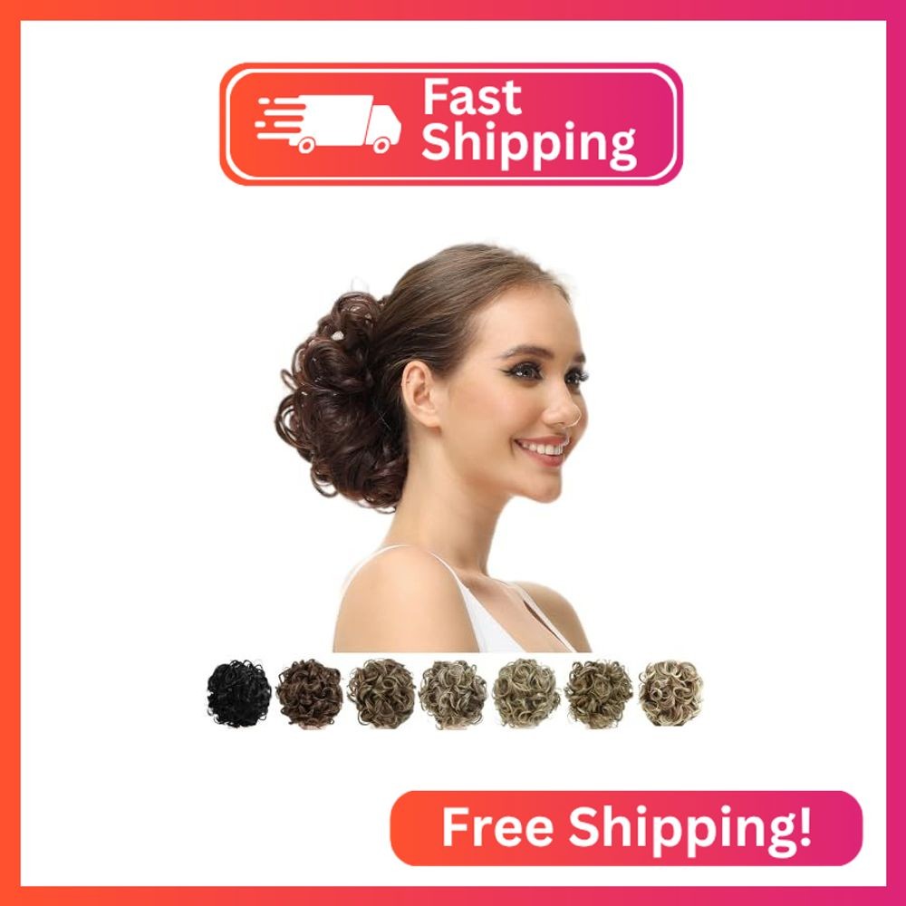 Yamel Messy Bun Scrunchie Chignon Hairpiece Updo Curly Bun Extension Combs in Me