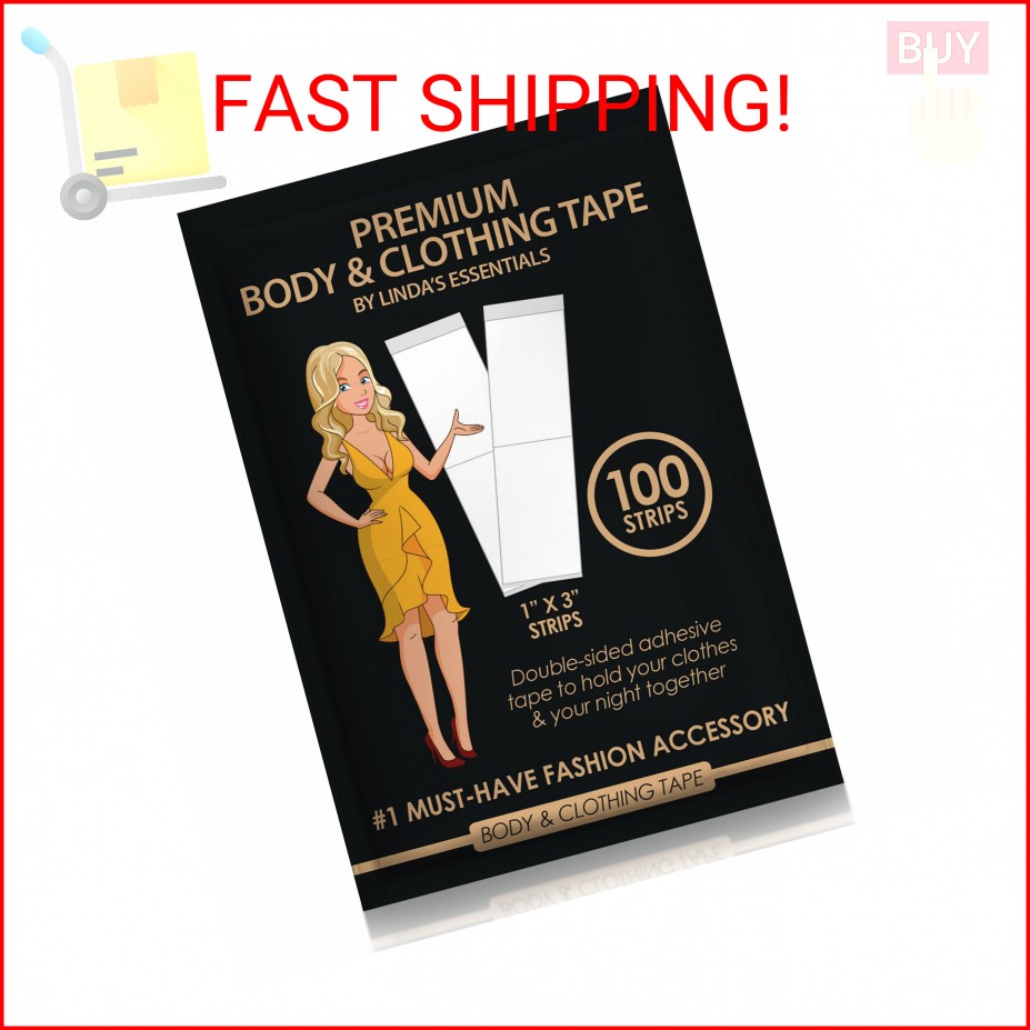 Double Sided Tape for Clothes, Body and Fashion (100 Pack) | Clothing and Hem Ta