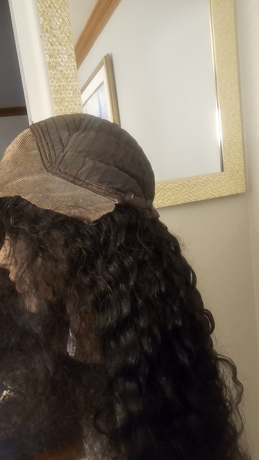 High Quality regular Top Black 24 to 26″ curly 100% Virgin Human Hair Lace Wig