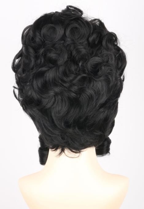 Black 18th Century Colonial Wig for Adult Women Victorian Queen Cosplay Wig