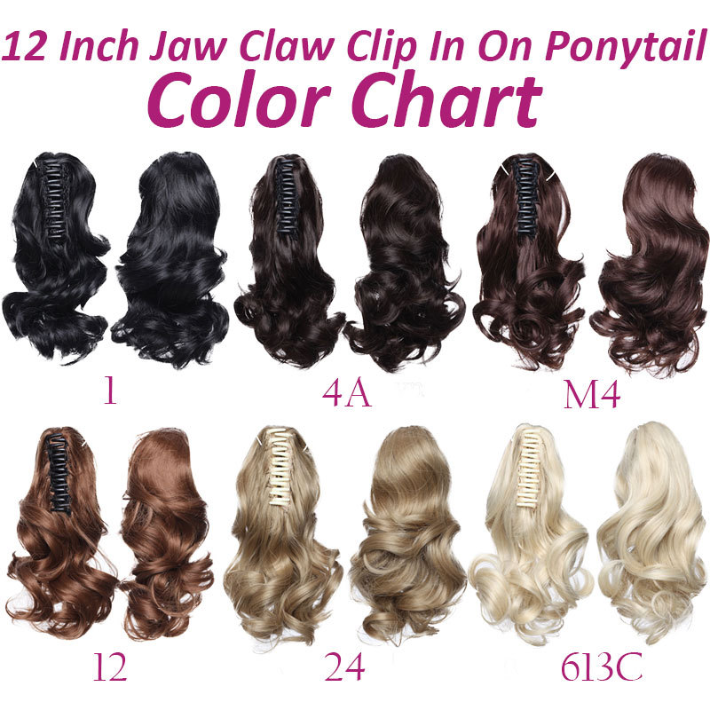 12” Short Wavy Claw Jaw Clip In On Hairpiece Ponytail Hair Extension Blonde fya