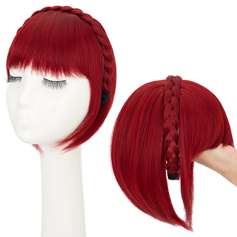 Thick Topper with Fringe Bangs 100% as Human Hair Extensions Clip In Hairpiece
