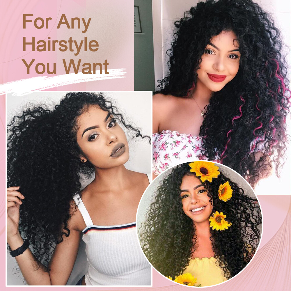 Black Jerry Curly Water Wave Braids Twist Crochet Braiding Hair Extensions Ombre