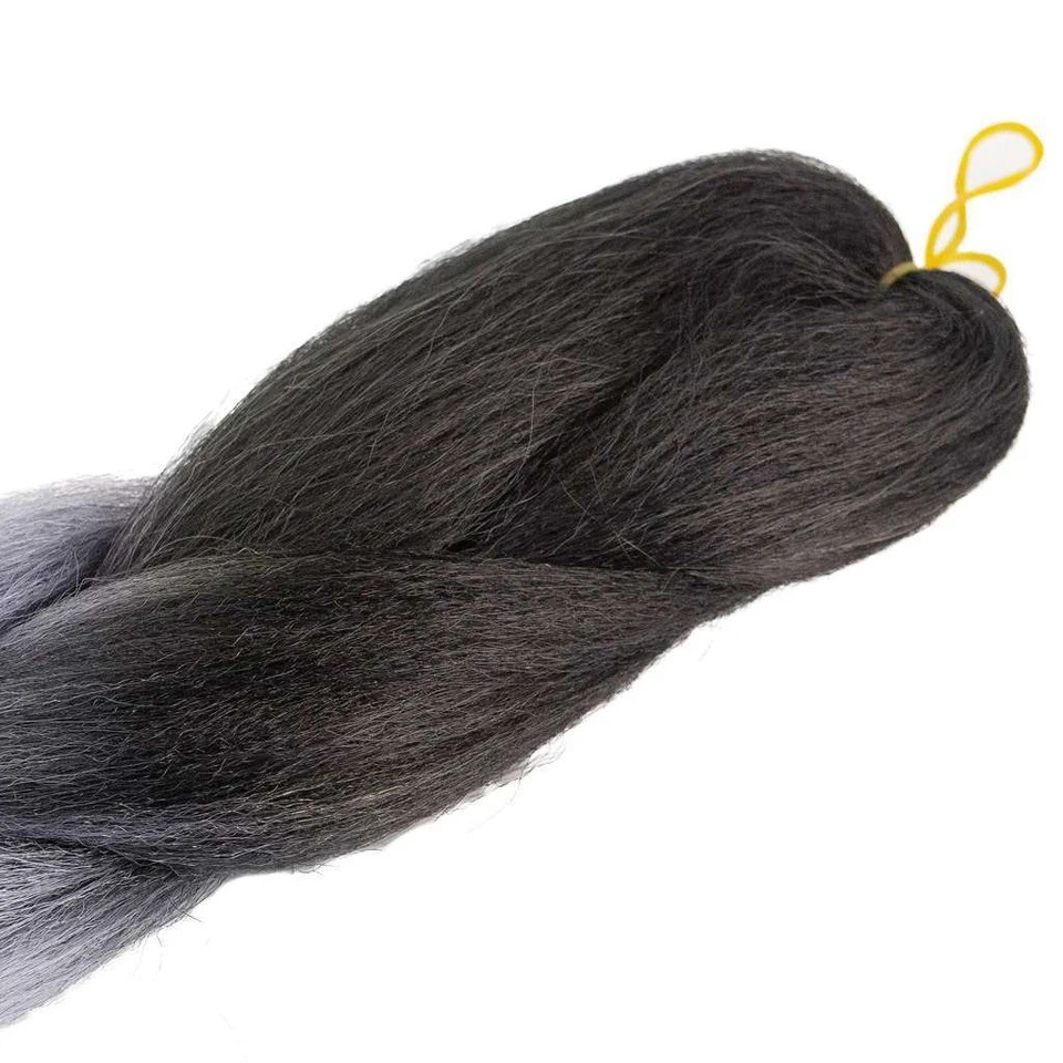 Pack Of 2, 24” Afro Twist Braid Black with Grey Ombre Synthetic Kanekalon Braid