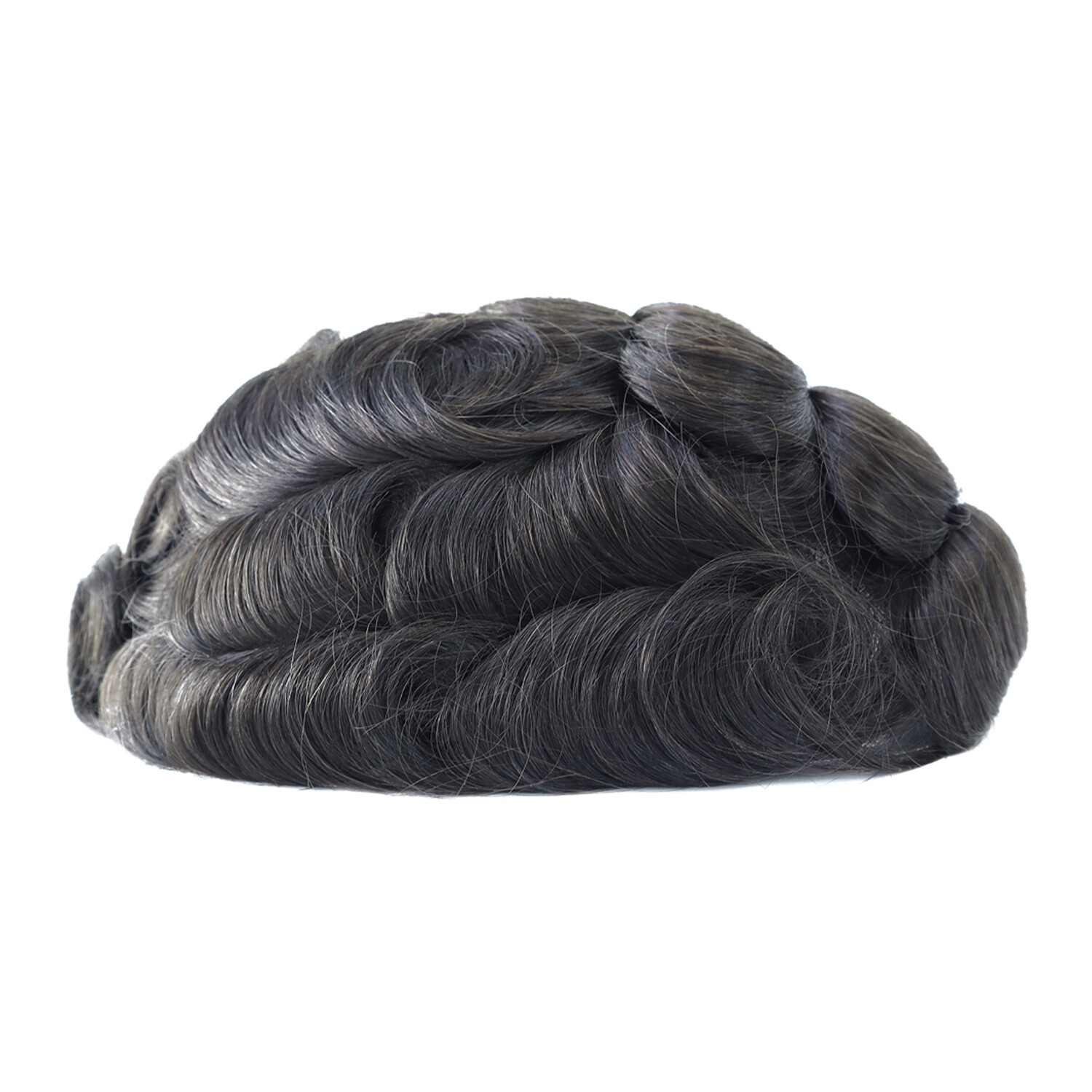 Super Thin Skin Mens Toupee Human Hair Replacement System Gent Hairpieces BLACK