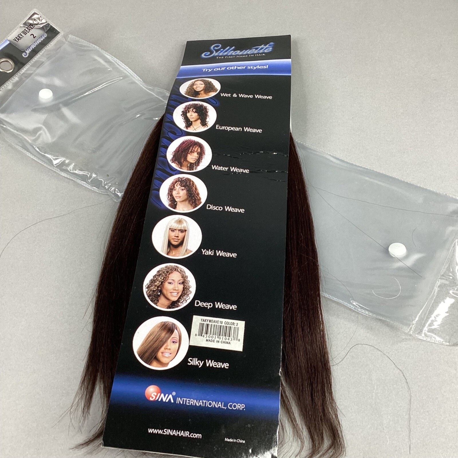Silhouette #2 Darkest Brown 10” Yaki Straight 100% Human Hair Extensions