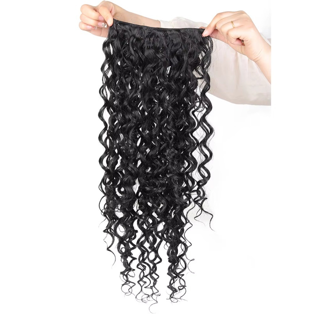 Black Synthetic Hair Extensions Natural Long Curly Thick Hair Easy to Wear