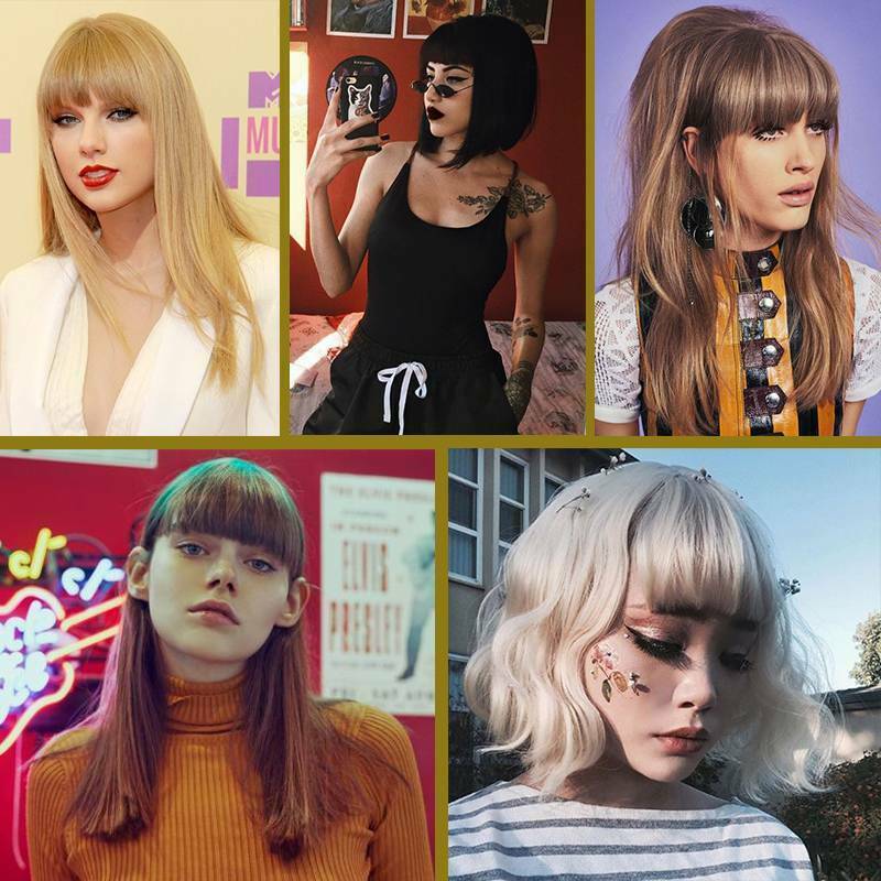 Real Thick Bangs Clip in Front Fringe AS Human Hair Extensions Fake Topper Bangs