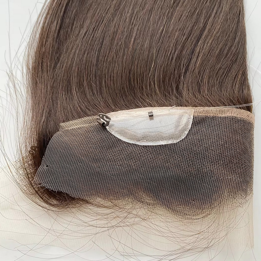 Human Raw Hair Toupee Lace Front Full Lace Topper with Single Knot and Invisible
