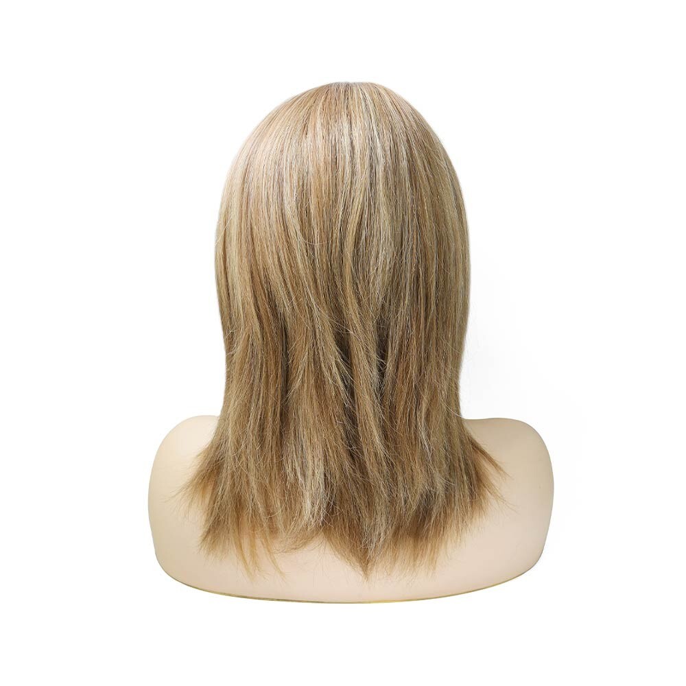Women European Cuticle Remy Hair Wigs Mono Top Lace Front Medium Size #8/24/27-8