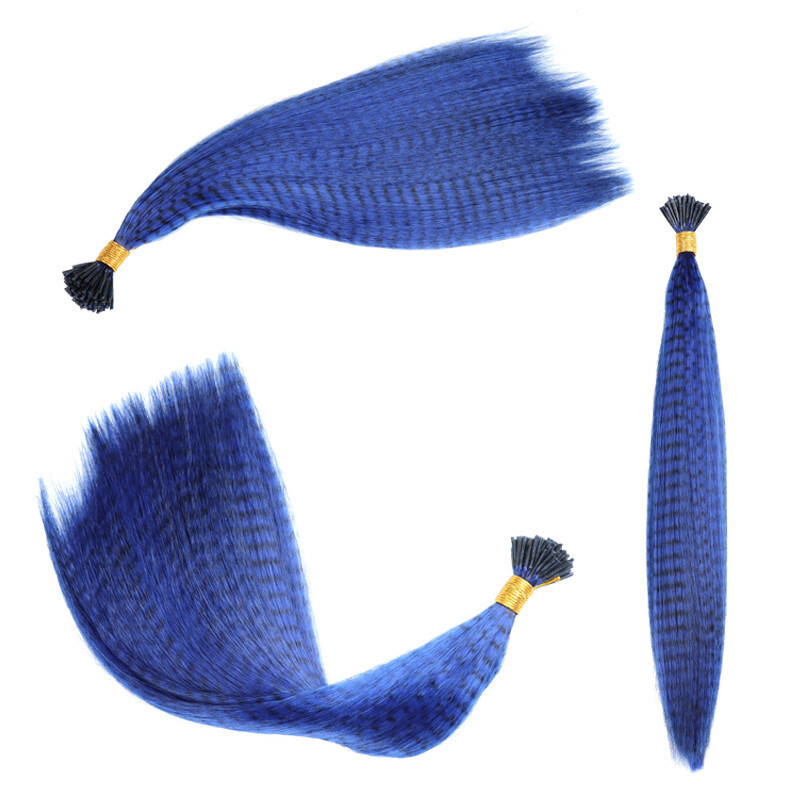 Wig Colorful Feather High-Temperature Fiber Feather Stripe Hair