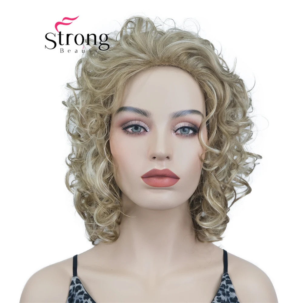 StrongBeauty Short Curly Wig Women Synthetic Natural Looking Daily Party Wigs