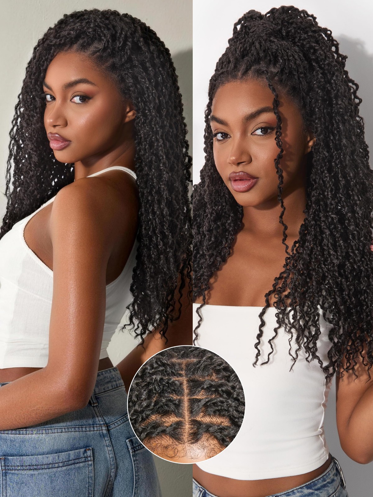 Boho Twist Curly Wig 4C Edges Wig 13X6 HD Lace Frontal Wig 180% Density Micro…