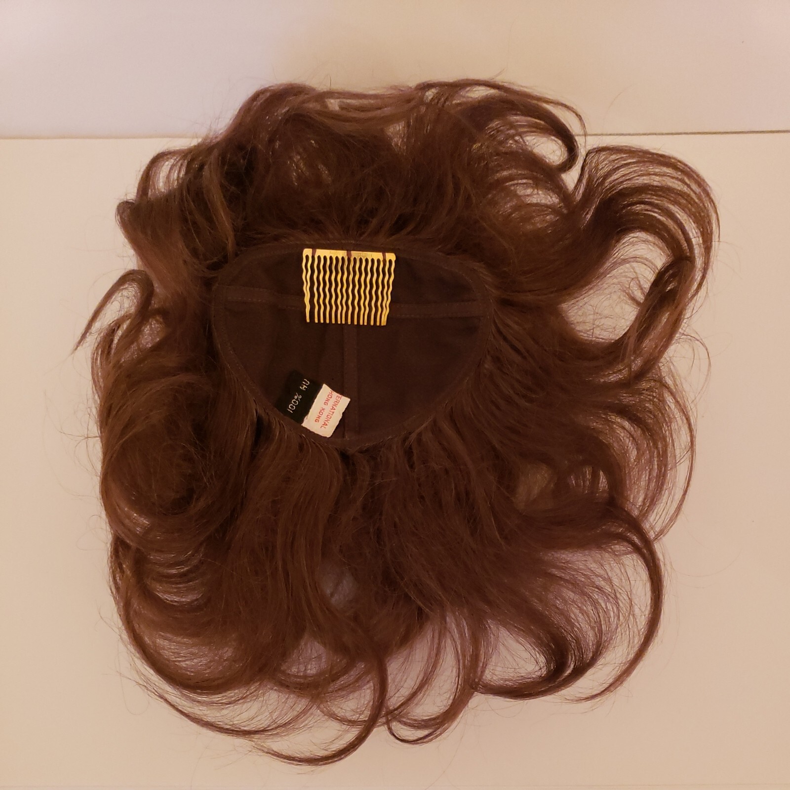 Vtg Human Hair Wiglet Layered Wavy Crown Medium Brown Lloyds Hairpiece Wig
