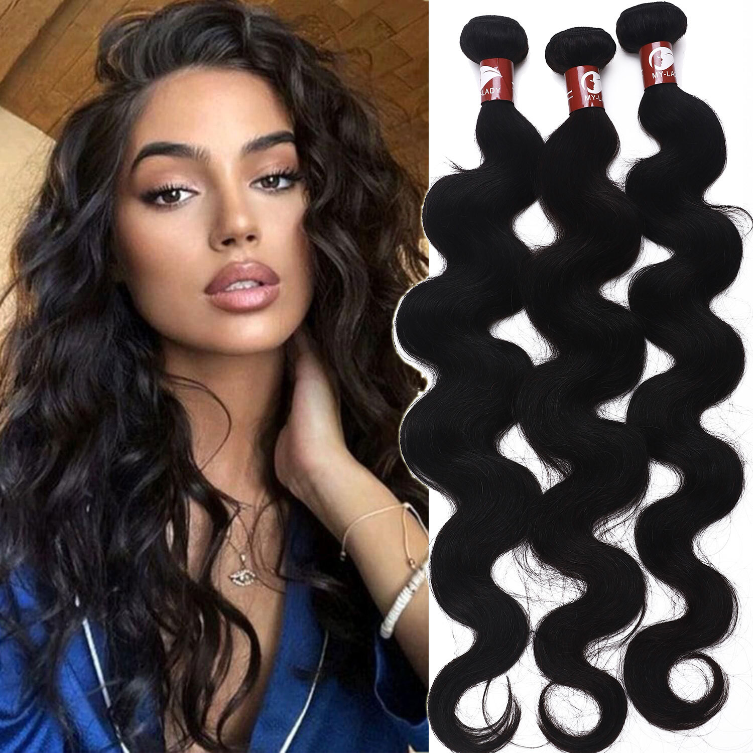 10A Human Hair Bundles Remy Virgin Hair Extensions Straight/Body Wave Weft THICK