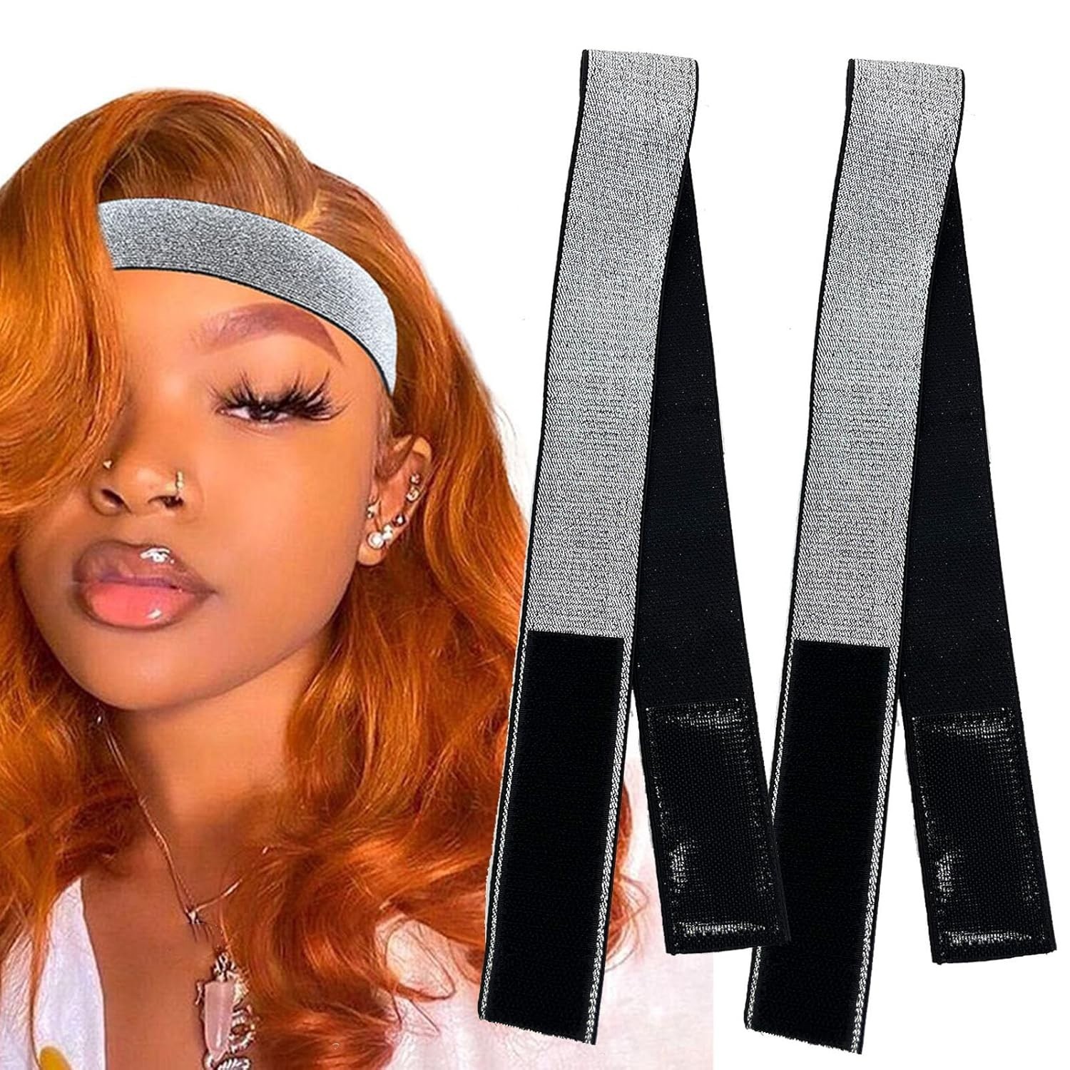 Effortless Lace Melting with 2 Adjustable Elastic Wig Bands – Silver Design
