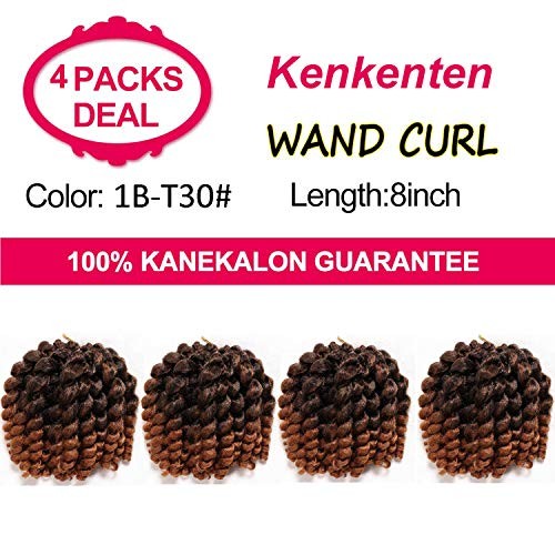 Jamaican Bounce Crochet Hair-4 Packs Deal 8 Inch 8 Inch (Pack of 4) T1B-30#