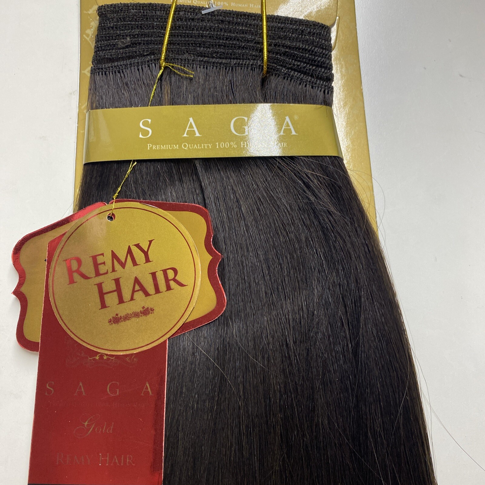 SAGA GOLD YAKY 14″_#2_100% HUMAN REMY HAIR WEAVE STRAIGHT EXTENSION