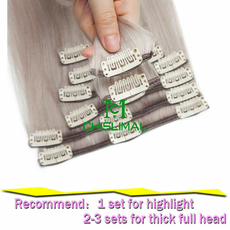 New 8pcs Clip In Human Hair Extensions 80g 120g 16- 28inch Remy Hair Salon Hair