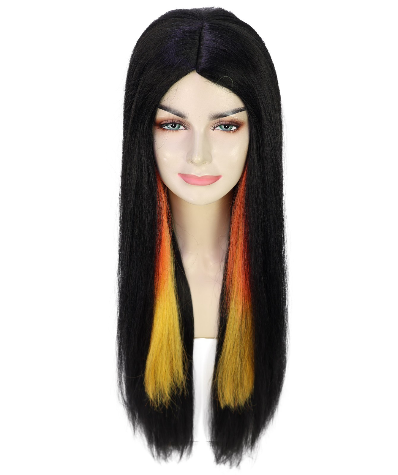 Adult Unisex Multiple Color Long Straight Wig, Bold Halloween Costume Hair