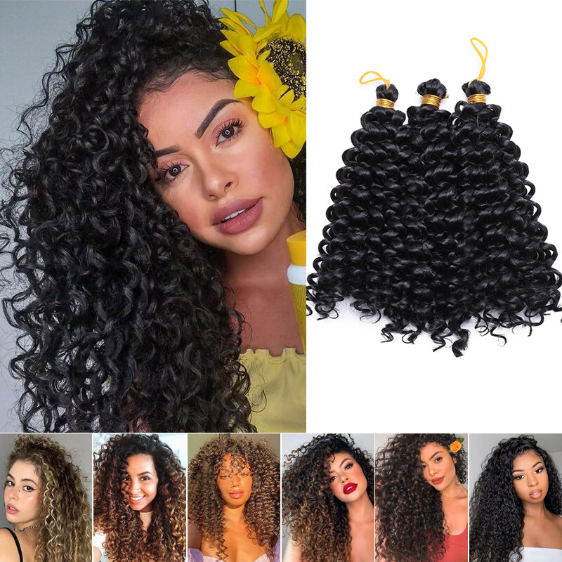 Boho Ocean Crochet Curly Braid Extensions Party Long-lasting Deep Wave Braided