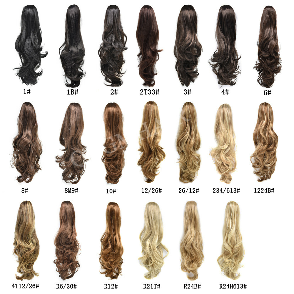 Claw Clip In Ponytail Hair Extensions Thick Long Wavy 22″ Natural As Human Hair