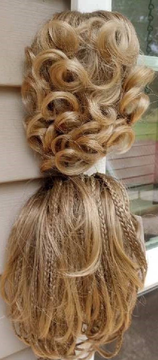 2 Clip on Hair Pieces NWT color #12T16 Dark Blnd/HONEY BLONDE 1 Curly &1 Braids