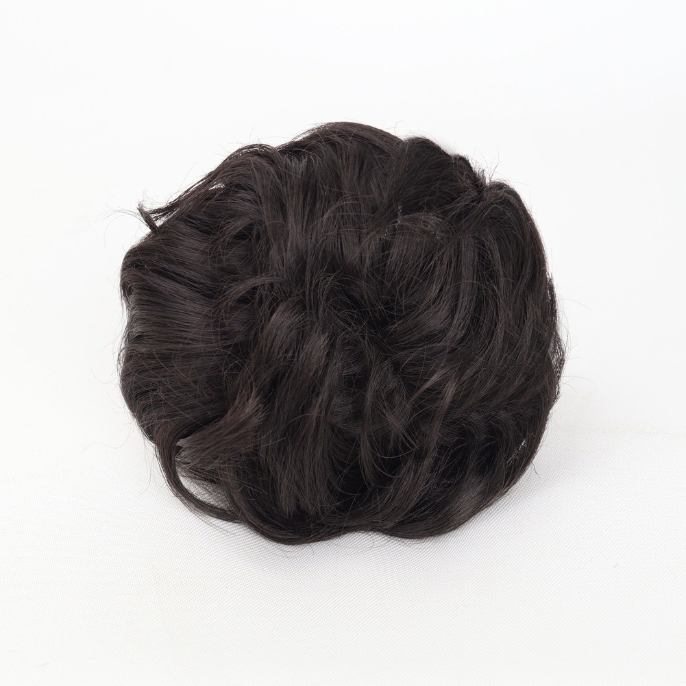 High-Temp Wire Clip-On Bun with Silk-Fake-Hair Feel 17 10 8cm Messy Chic Style