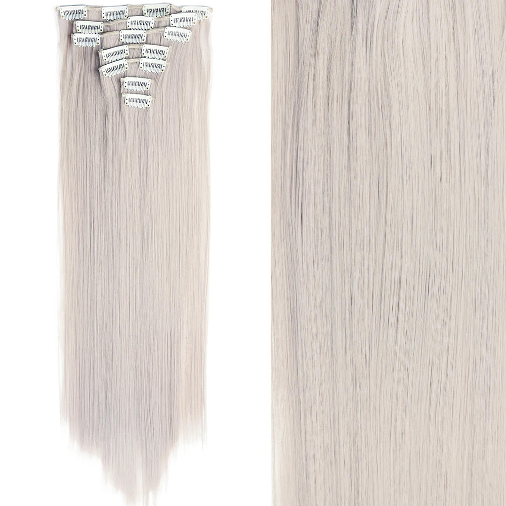 Natural Ombre Black Long Straight Heat Resistant Fake Hair Extension For Women